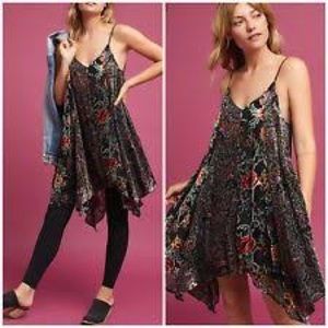 Anthropologie Erin + Ali Velvet Burnout Dress Sz S